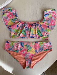 Яркий раздельный купальник H&M 13-14 лет ананас цветастый