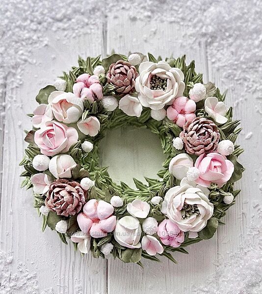 Новогодний венок из зефира Мира Садовая zefir. mira