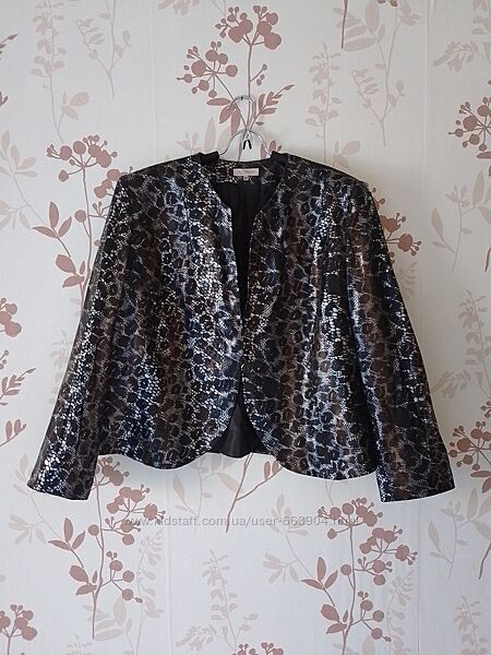 Стильный жакет пиджак Talisman в стиле 80-х. Имитация под кожу змеи.