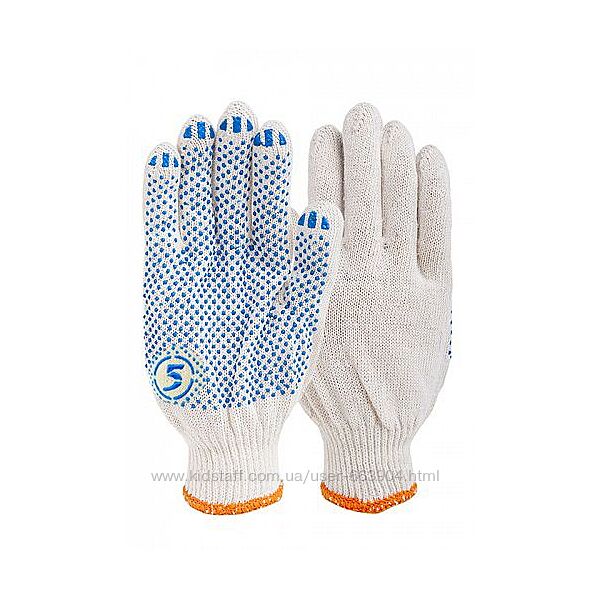 Новые защитные перчатки с ПВХ точкой. Рабочие рукавицы 5 ниток 3 цвета
