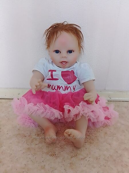 Милая реалистичная голубоглазая кукла младенец Реборн KEIUMI 49 см.