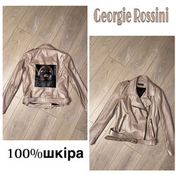 Крутезна натуральна фірмова шкіряна куртка Georgie Rossini. 