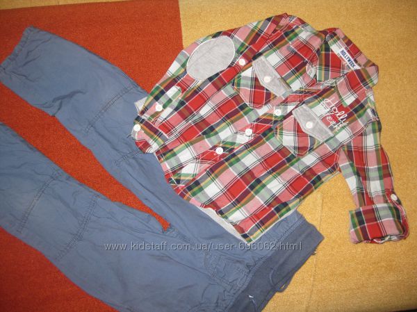 Фирменная рубашка-трасформер и штаны на подкладке