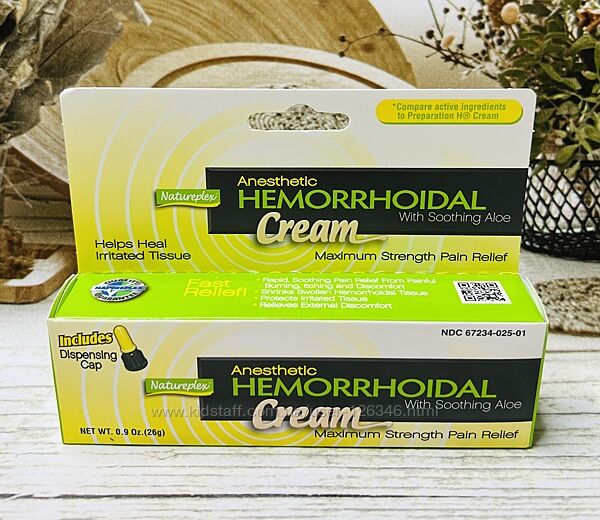 США Крем від геморою Natureplex Hemmorhoidal Cream з заспокійливим алое