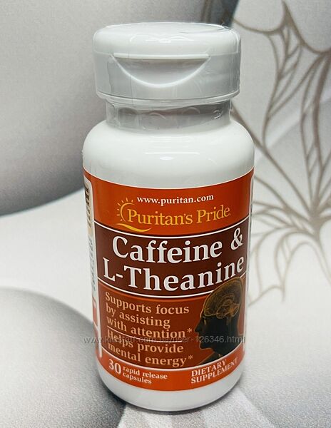 США Кофеїн та L-теанін для розумової енергії Puritan&acutes Pride Caffeine