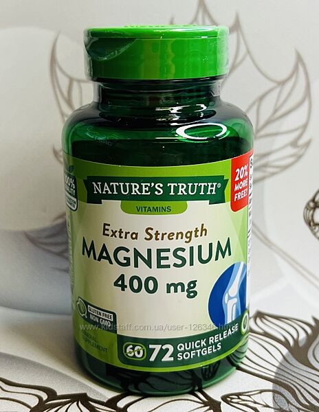 США Магній для загального здоров&acuteя Nature&acutes Truth Extra Stregth Magnesium