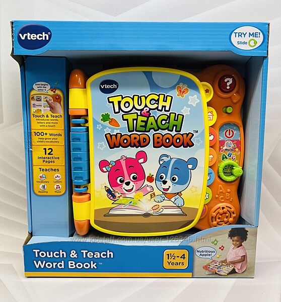 США Навчальна книжка-іграшка для малюків VTech Touch and Teach Word Book 