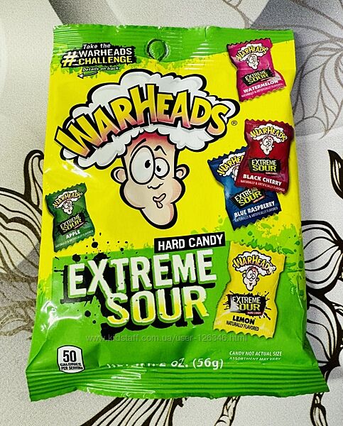США Кислі льодяники Warheads Mega Assorted Sour Hard Candy
