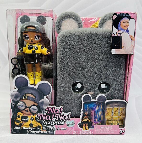 США Лялечка Мишка з рюкзачком Na Na Na Surprise Mini Backpack Playset