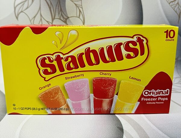 США Цукерки для заморозки Starburst Freezer Pops
