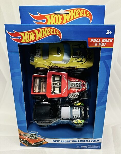 США Набір турбошвидкісних машинок Hot Wheels Fast Racer Pullback