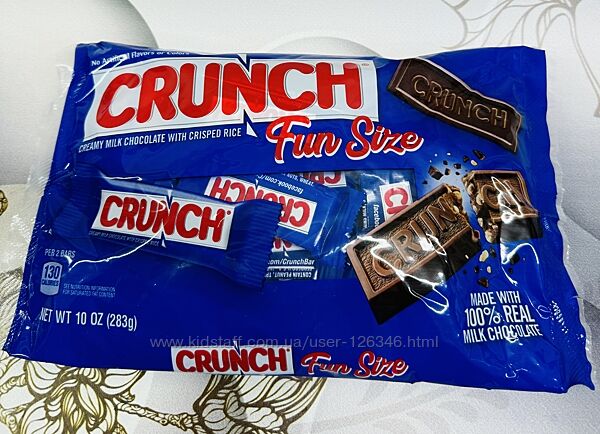 США Шоколадні цукерки Crunch Milk Chocolate Crisped Rice з пафсами