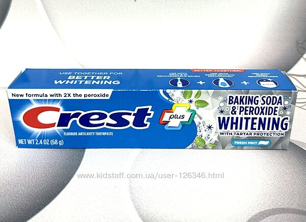США Паста від зубного каменю і карієсу плюс відбілювання CREST Baking Soda 