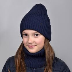 Комплект Рубчик  шапка хомут 