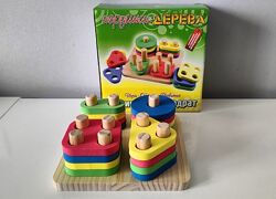 Деревянная геометрическая пирамидка, логика. В наличии.