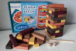 Дерев&acuteяна гра Дженга, Вежа з молоточком і кубиками MD 2562. В наявності.