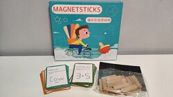 Дерев&acuteяні магнітні палички Magnetsticks, логічна гра в папці. В наявності.