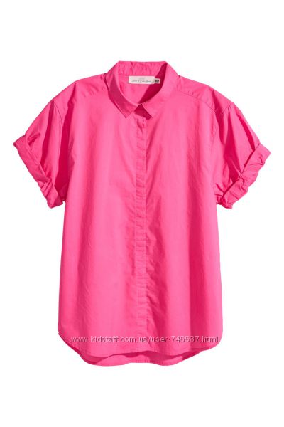 Блуза НМ Short-sleeved cotton shirt