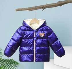 Стильные яркие Деми куртки для деток на плюшевой подкладке  100-110 см