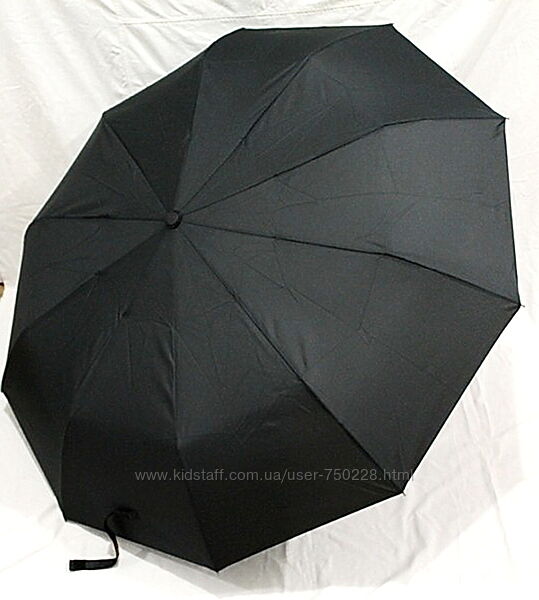 Зонт отличный складной мужской в 3 сложения черный MAX 