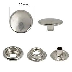 Кнопки металеві для одягу 100 шт - 10 мм