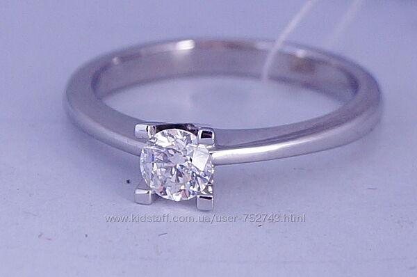 Золотое кольцо 750 пробы с бриллиантом 0.28кт.