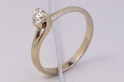 Золотое кольцо 585 пробы с бриллиантом 0.25кт.
