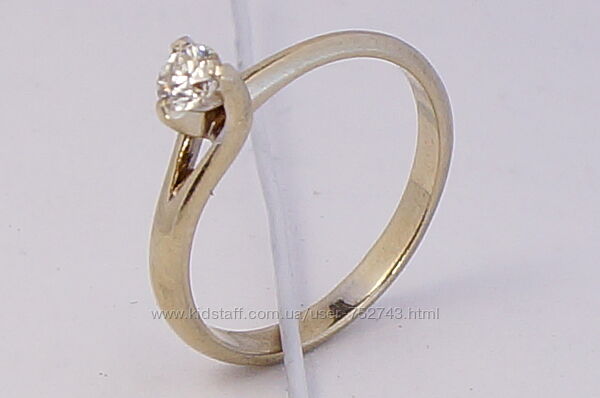 Золотое кольцо 585 пробы с бриллиантом 0.25кт.