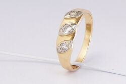 Золотое кольцо 585 пробы с бриллиантами 0.22кт.