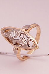 Золотое кольцо 585 пробы с бриллиантом 0,11кт