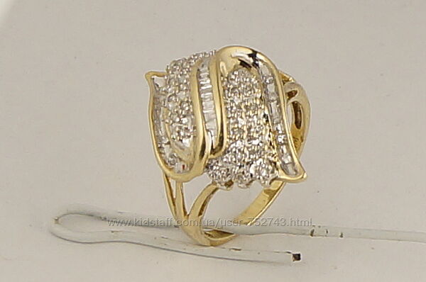 Золотое кольцо 417 пробы с бриллиантами 0,41кт