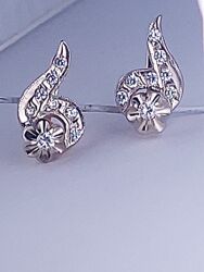 Золотые серьги 583пр с бриллиантами 0,62кт.