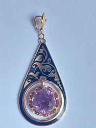 Золотой подвес 583 пробы с эмалями. 