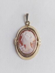 Золотой кулон 585 пробы камея