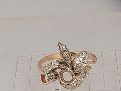 Золотое кольцо 585 пробы КЮЗ с бриллиантами 0.54кт