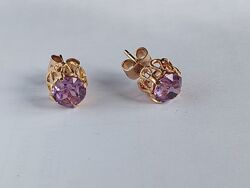 Золотые серьги пуссеты 583 