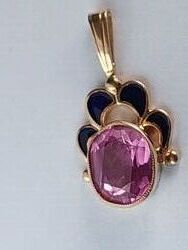 Золотой кулон 583 с эмалями