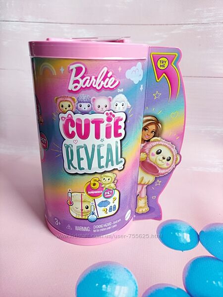 Barbie Cutie Reveal Chelsea Doll with Lion Plush Costume Барбі Челсі Левеня