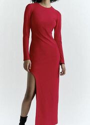 Максі сукня з розрізом ZARA р. S-М плаття платье зара