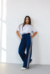 Палаццо із двонитки 100 бавовна, з лампасами 