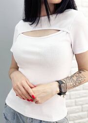Футболка з вирізом Bianka, 42-44, 46-48, 50-52 р. , 7 кол.