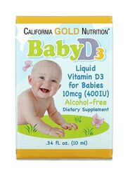 California Gold Nutrition, ВітамінD3 для дітей, 10мкг 400МО, 10мл