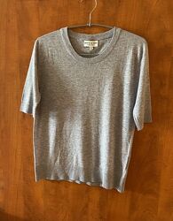 Кашемировый джемпер с коротким рукавом футболка жилет