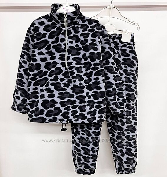 Костюм теплий дитячий флісовий на блискавці для дівчинки