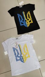 Трикотажный футболки с символикой Украины 8-16 лет