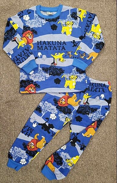 Пижамки на байке 2-9 лет мальчик-девочка