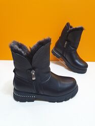 Кожаные зимние сапоги-ботинки трансформеры K. Pafi 31-39р 18-399