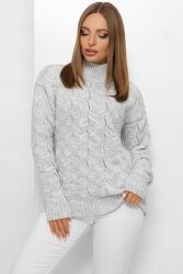 Женский вязаный свитер 46-54 теплый шерсть акрил 