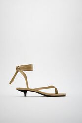 бежевые кожаные босоножки сандалии Zara 39 р.