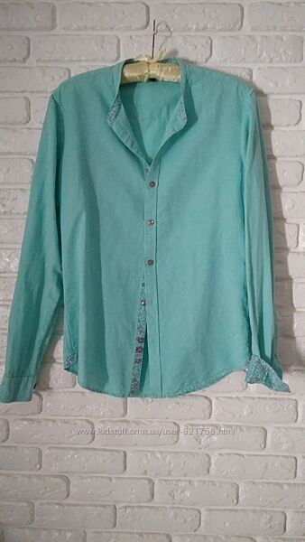 Рубашка блуза сорочка бірюзовий